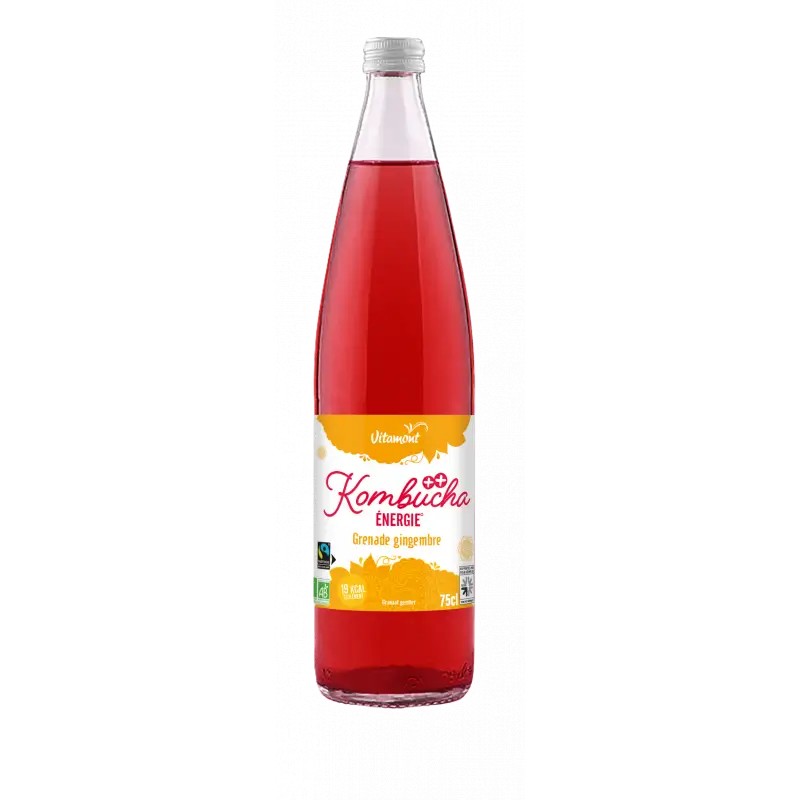 Kombucha grenade gingembre bio 75cl – Vitamont Vitamont  dans votre magasin bio en ligne Etiketbio.eu