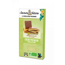 Chocolat au lait pistache bio 92g – Saveurs & Nature