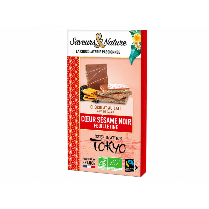 Chocolat au lait sésame noir bio – Saveurs & Nature