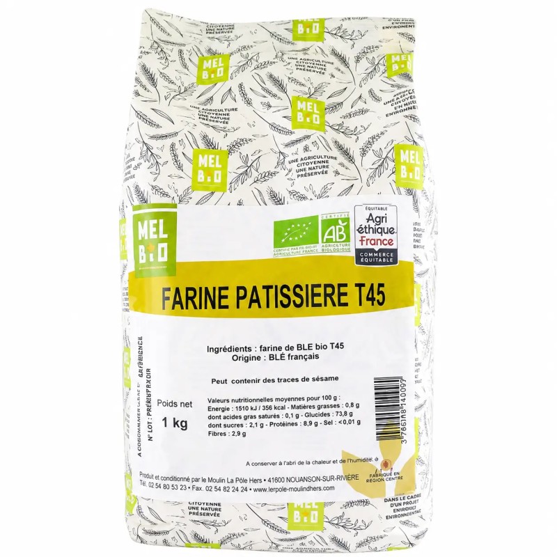 Farine de blé T45 Melbio Melbio  dans votre magasin bio en ligne Etiketbio.eu
