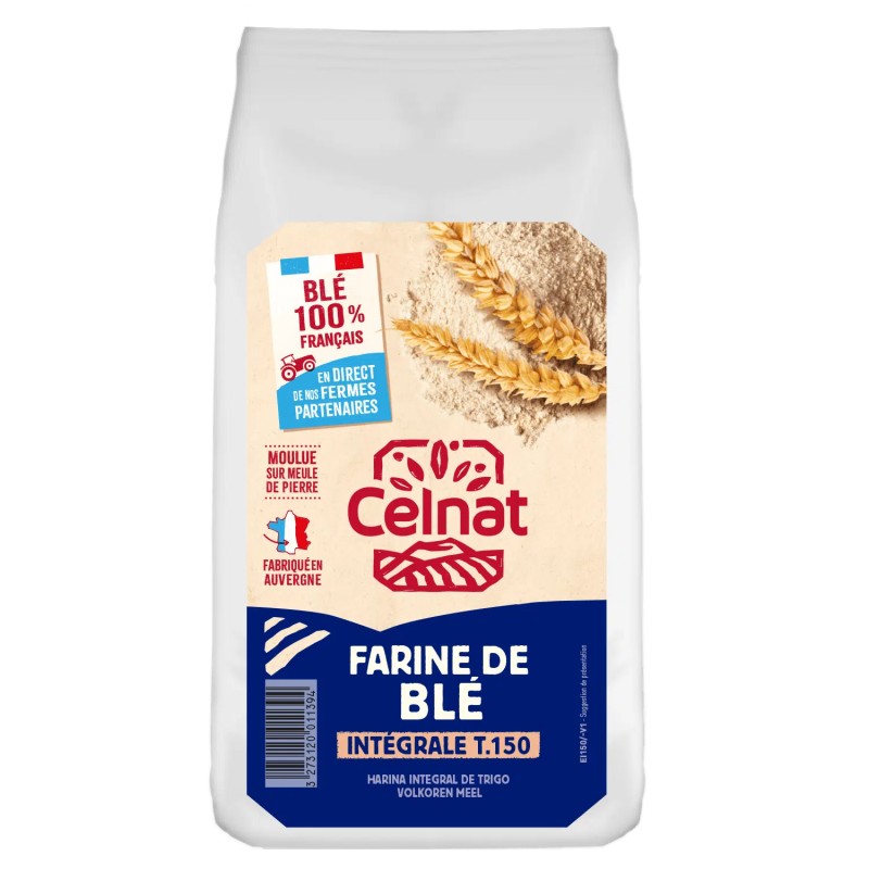 Farine intégrale T150 Celnat 1kg Celnat bio  dans votre magasin bio en ligne Etiketbio.eu