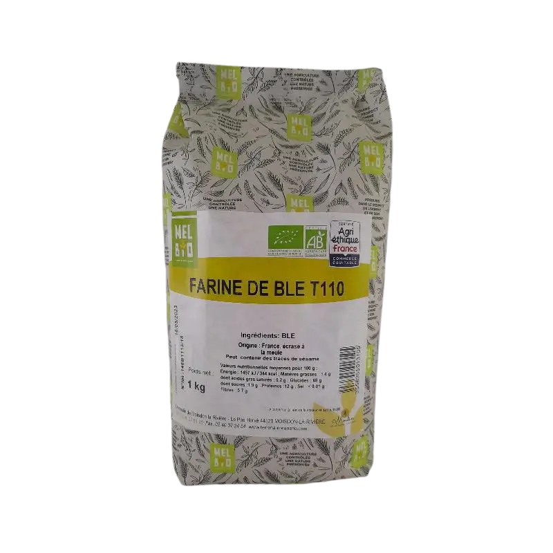 Farine de Blé T110 Bio 1kg Melbio Melbio  dans votre magasin bio en ligne Etiketbio.eu