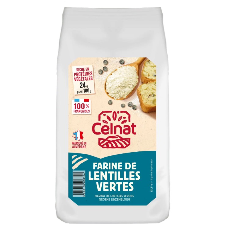 Farine Lentilles Vertes Bio 500g Celnat