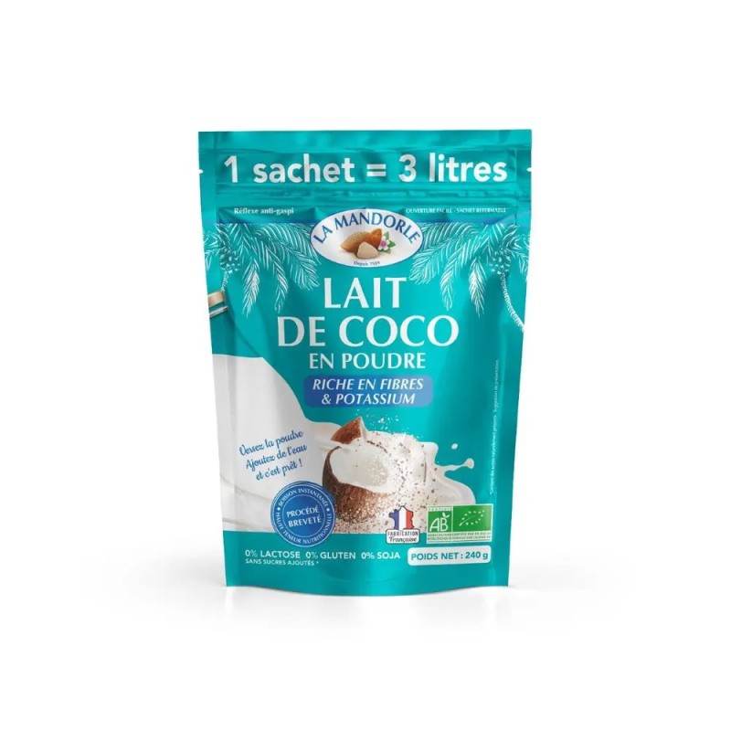 Lait de coco en poudre bio 240g La Mandorle La Mandorle  dans votre magasin bio en ligne Etiketbio.eu