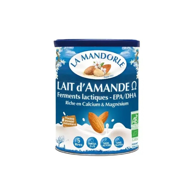 Lait d’amande oméga bio 400g La Mandorle La Mandorle  dans votre magasin bio en ligne Etiketbio.eu