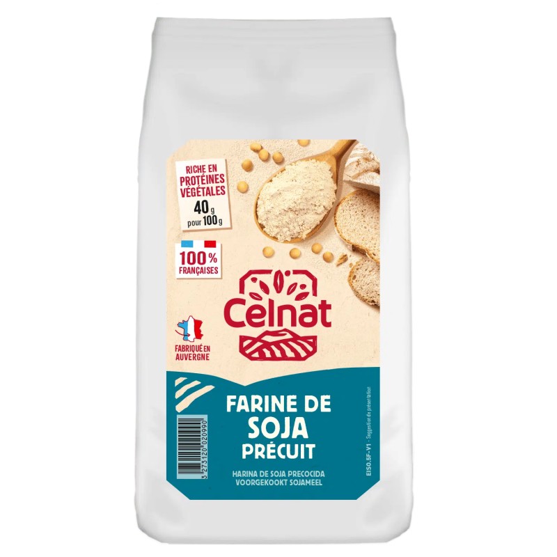 Farine de Soja Précuit Bio 500g Celnat