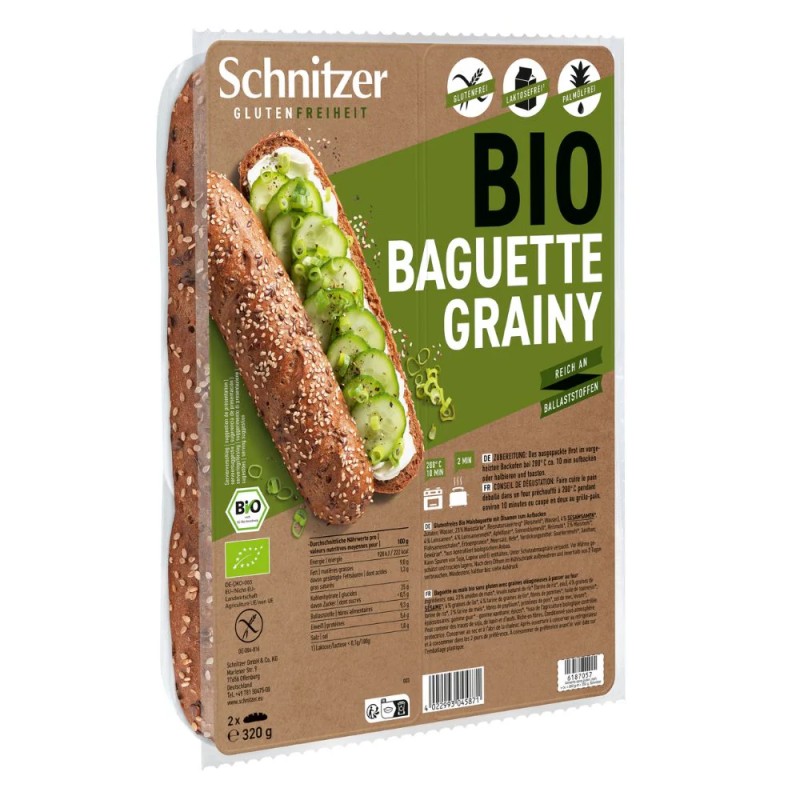 Baguette graines Schnitzer 2x160g SCHNITZER  dans votre magasin bio en ligne Etiketbio.eu