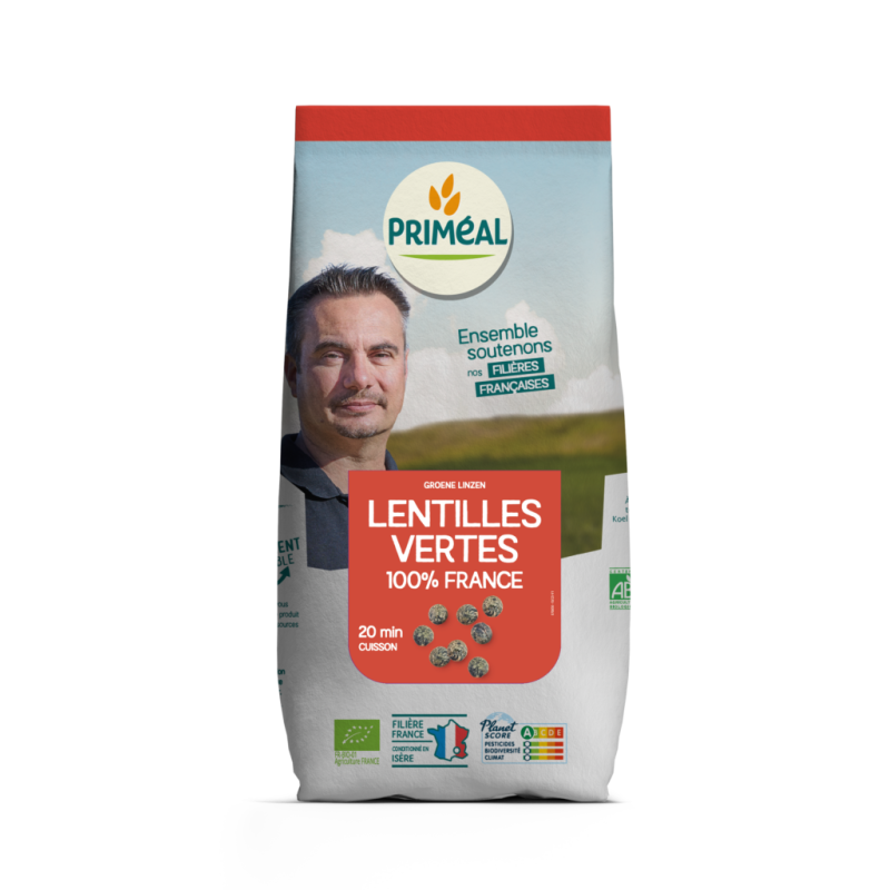 Lentilles vertes bio Priméal 500g Priméal  dans votre magasin bio en ligne Etiketbio.eu