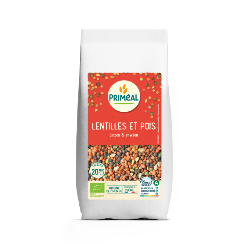 Lentilles & pois bio Priméal 500g