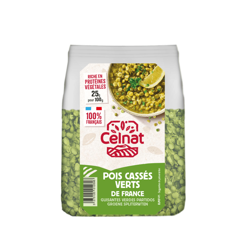Pois cassés verts Celnat 500g Celnat bio  dans votre magasin bio en ligne Etiketbio.eu