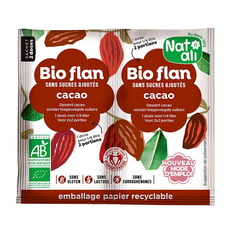 Bioflan cacao sans sucre Natali 11g Natali  dans votre magasin bio en ligne Etiketbio.eu