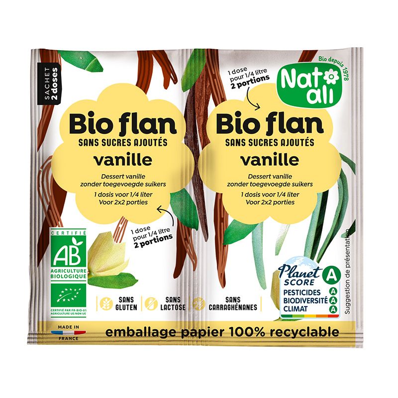 Bioflan vanille sans sucre Natali 9g Natali  dans votre magasin bio en ligne Etiketbio.eu