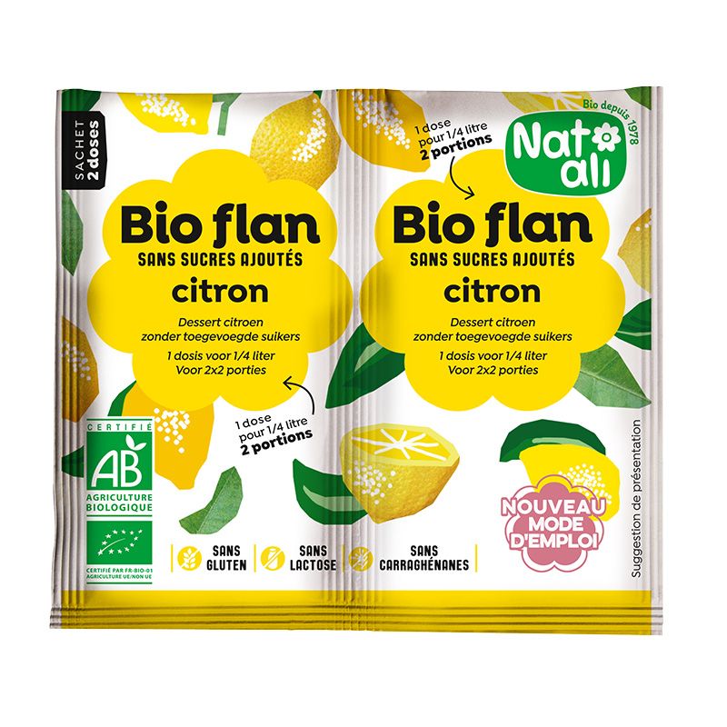Bioflan citron sans sucre Natali 10g Natali  dans votre magasin bio en ligne Etiketbio.eu