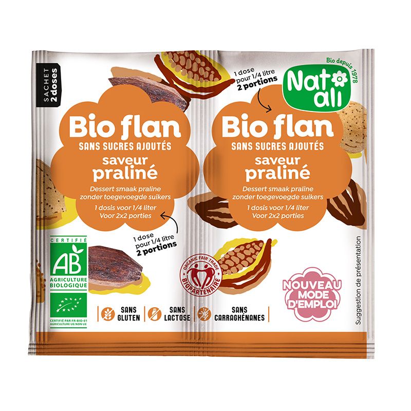 Bioflan praliné sans sucre Natali 10g Natali  dans votre magasin bio en ligne Etiketbio.eu