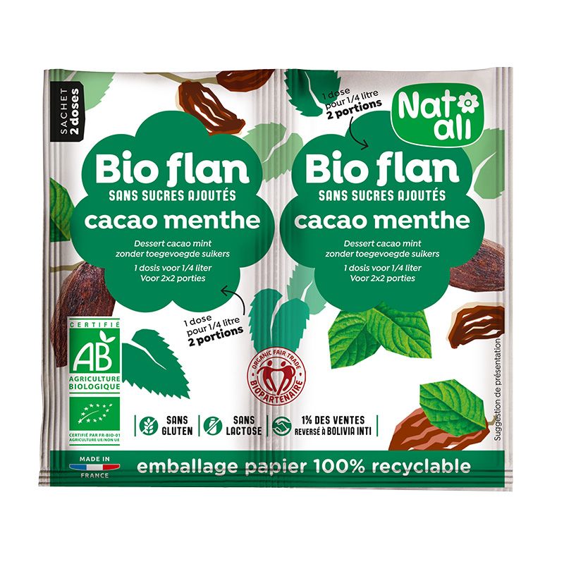 Bioflan menthe chocolat Natali 10g Natali  dans votre magasin bio en ligne Etiketbio.eu