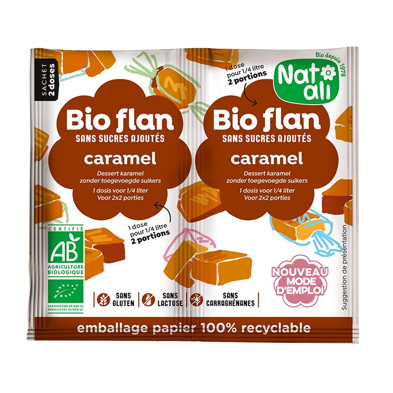 Bioflan caramel sans sucre Natali 10g Natali  dans votre magasin bio en ligne Etiketbio.eu