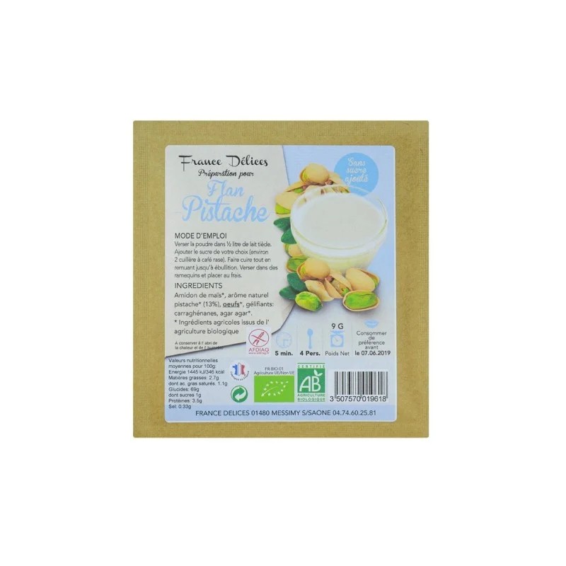 Flan pistache France Délices 9g