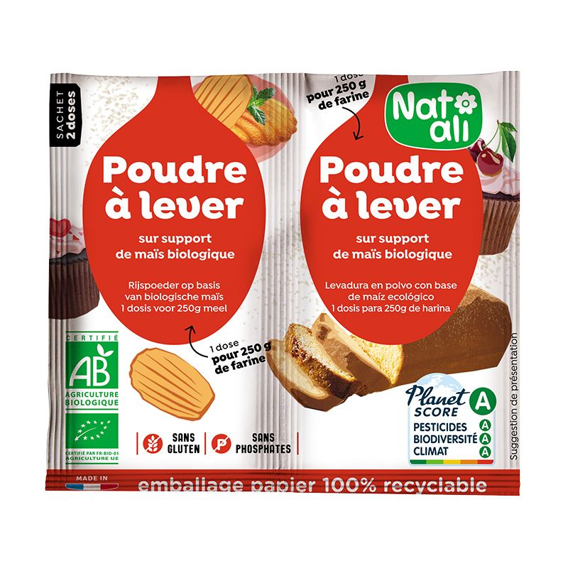 Poudre à lever sans gluten 2x7g bio Natali Natali  dans votre magasin bio en ligne Etiketbio.eu