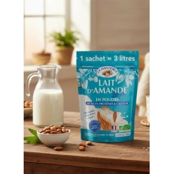 Lait d’amande léger poudre 240g - La Mandorle La Mandorle  dans votre magasin bio en ligne Etiketbio.eu