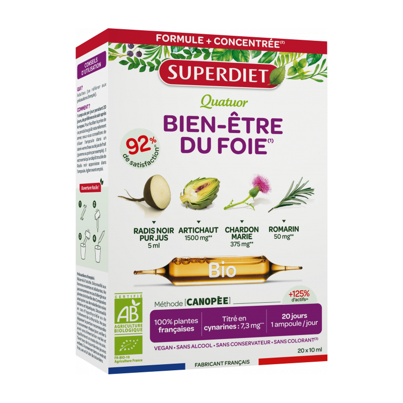 Quatuor Foie Bio Superdiet 20 ampoules