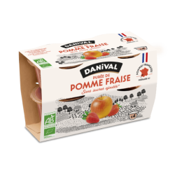 Purée pomme fraise bio Danival 4x100g Danival  dans votre magasin bio en ligne Etiketbio.eu