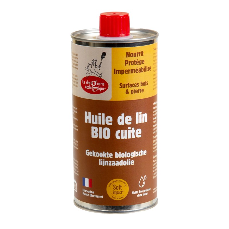 Huile de lin bio cuite 500ml - La Droguerie Éco La Droguerie Écologique  dans votre magasin bio en ligne Etiketbio.eu