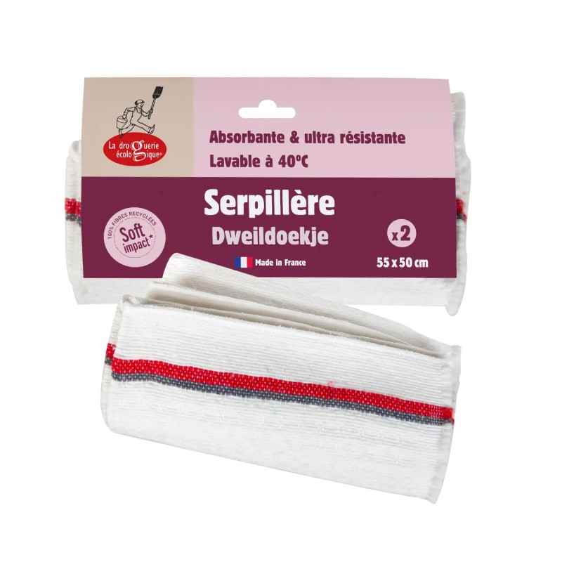 Serpillières recyclées x2 - La Droguerie Éco La Droguerie Écologique  dans votre magasin bio en ligne Etiketbio.eu