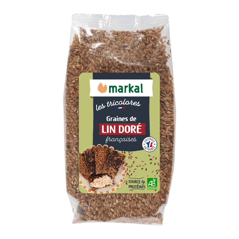 Graines de lin doré bio France Markal 200g Markal  dans votre magasin bio en ligne Etiketbio.eu