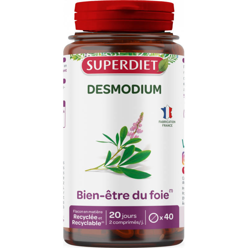 Desmodium foie Superdiet 40 comprimés Super Diet  dans votre magasin bio en ligne Etiketbio.eu