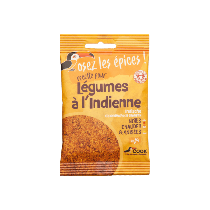 Mélange légumes à l’Indienne bio Cook 18g Cook  dans votre magasin bio en ligne Etiketbio.eu