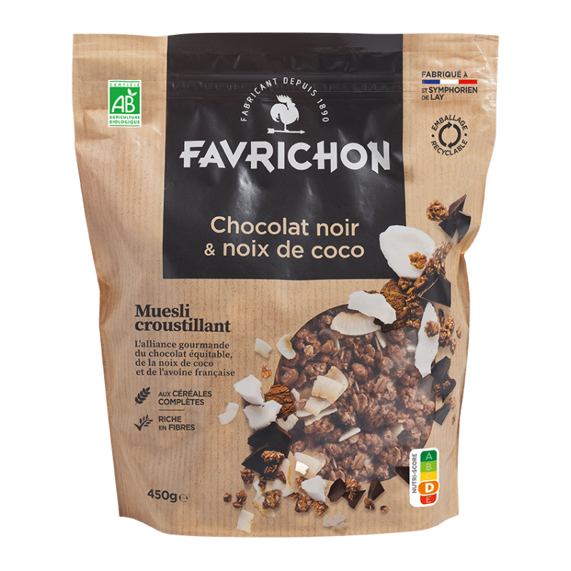 Muesli chocolat coco Favrichon 450g Favrichon  dans votre magasin bio en ligne Etiketbio.eu