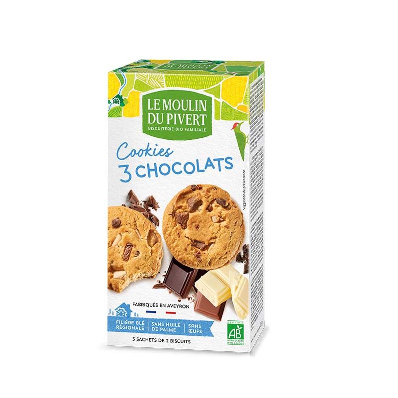 Cookies 3 chocolats Moulin du Pivert 175g
