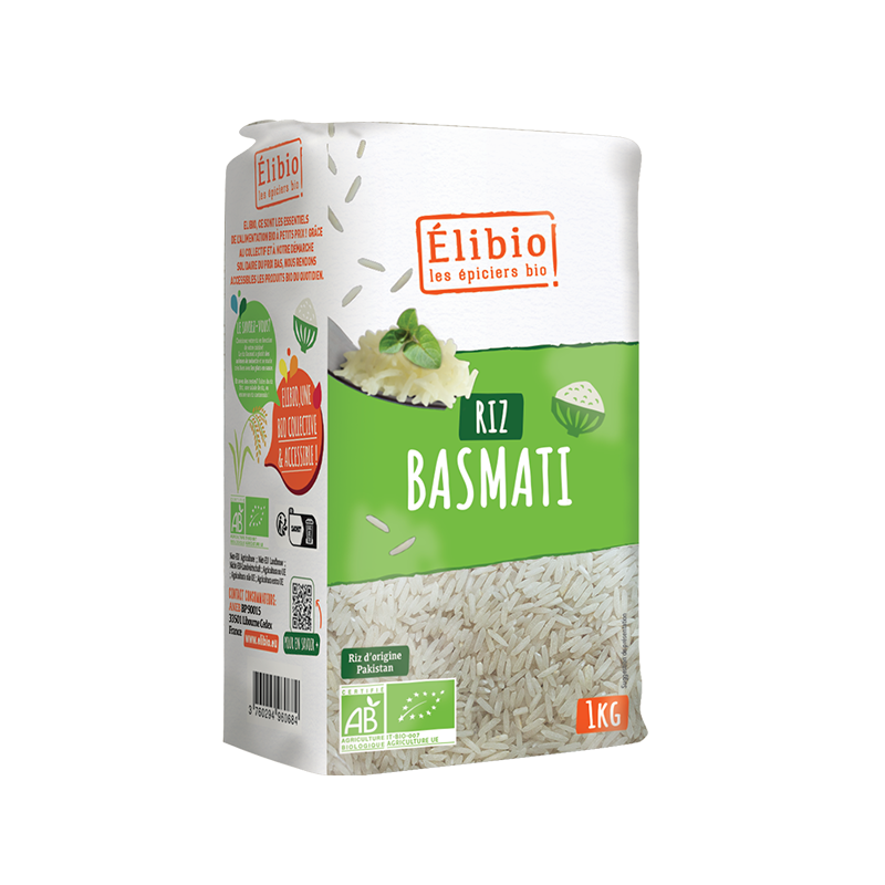 Riz basmati blanc bio Elibio 1kg – parfumé Elibio  dans votre magasin bio en ligne Etiketbio.eu