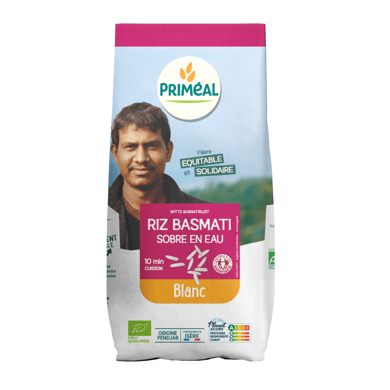Riz basmati blanc bio Priméal 500g – équitable Priméal  dans votre magasin bio en ligne Etiketbio.eu