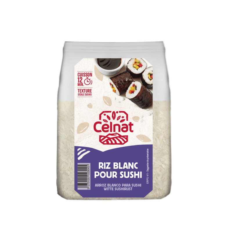 Riz blanc pour sushi bio Celnat 500g Celnat bio  dans votre magasin bio en ligne Etiketbio.eu