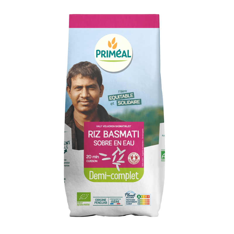 Riz basmati demi-complet bio Priméal 500g Priméal  dans votre magasin bio en ligne Etiketbio.eu