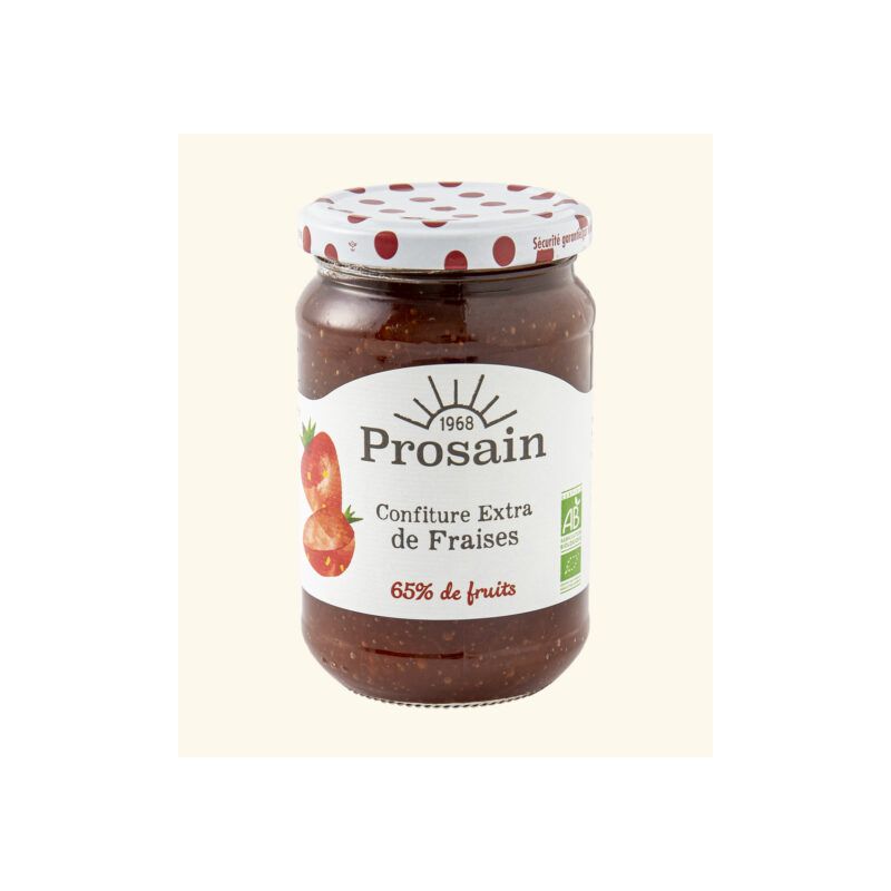 Confiture de fraise extra bio Prosain 350g Prosain  dans votre magasin bio en ligne Etiketbio.eu