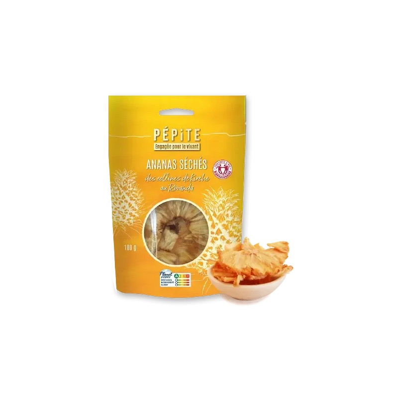 Ananas séché bio rondelles 100g Pépite Pépite  dans votre magasin bio en ligne Etiketbio.eu