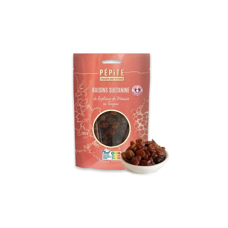 Raisins secs sultanine bio 250g Pépite