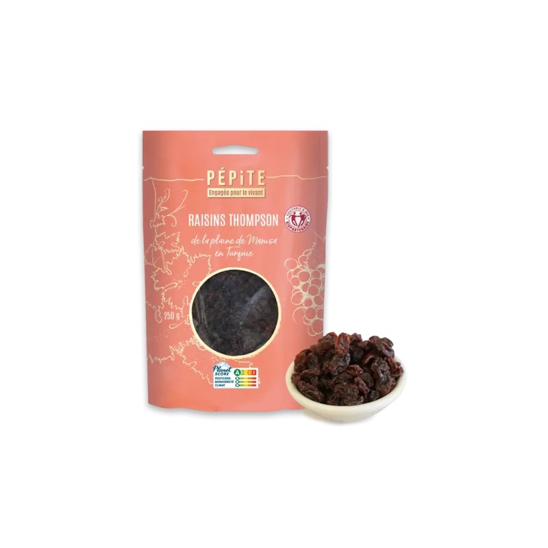 Raisins secs Thompson bio 250g Pépite Pépite  dans votre magasin bio en ligne Etiketbio.eu