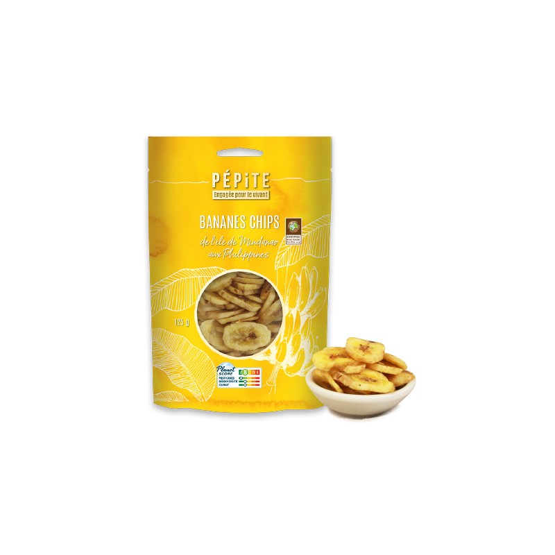 Bananes chips bio Philippines 125g Pépite Pépite  dans votre magasin bio en ligne Etiketbio.eu