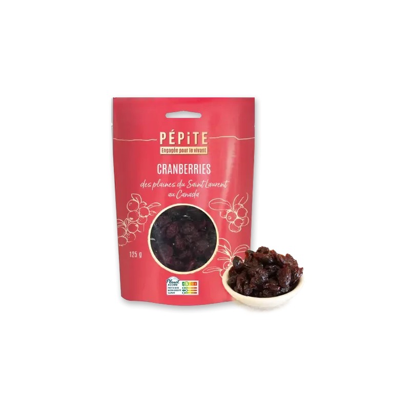 Cranberries bio du Canada 125g Pépite Pépite  dans votre magasin bio en ligne Etiketbio.eu