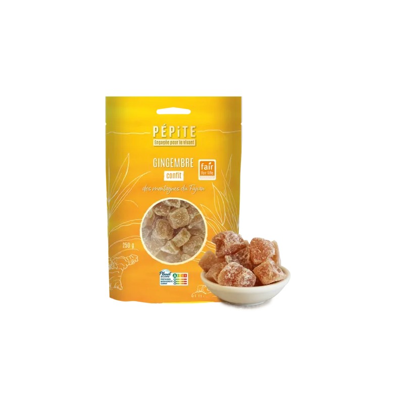 Gingembre confit bio de Chine 250g Pépite Pépite  dans votre magasin bio en ligne Etiketbio.eu