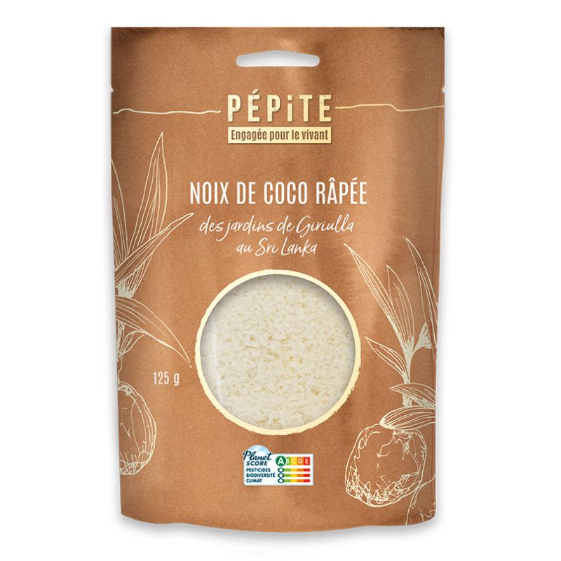 Noix de coco râpée bio 125g Pépite Pépite  dans votre magasin bio en ligne Etiketbio.eu