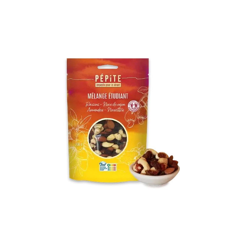 Mélange étudiant bio 250g Pépite Pépite  dans votre magasin bio en ligne Etiketbio.eu