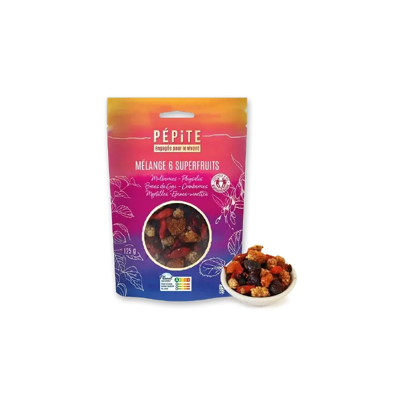 Mélange 6 superfruits bio 125g Pépite Pépite  dans votre magasin bio en ligne Etiketbio.eu