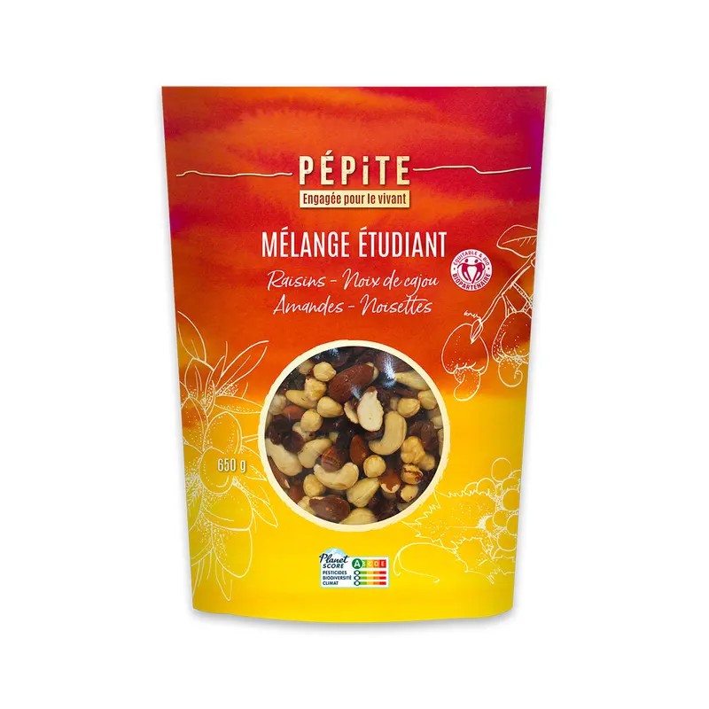 Mélange étudiant bio 650g Pépite Pépite  dans votre magasin bio en ligne Etiketbio.eu