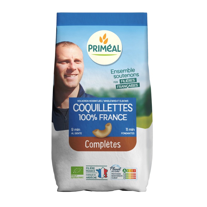 Coquillettes complètes bio 500g Priméal France Priméal  dans votre magasin bio en ligne Etiketbio.eu