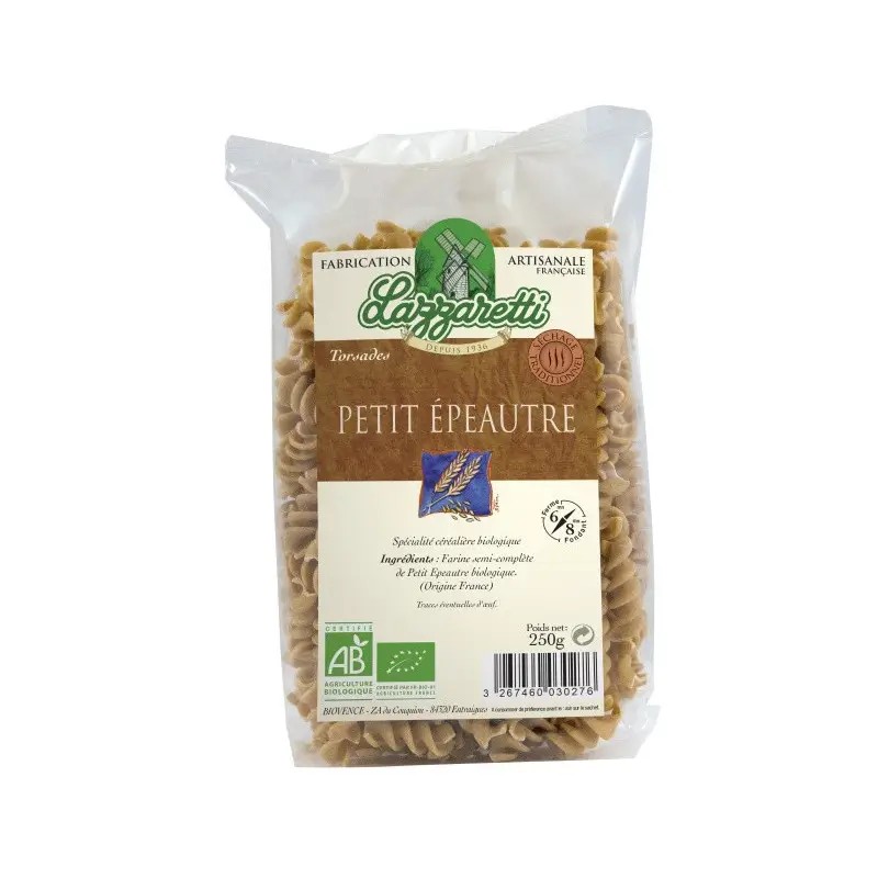 Torsades petit épeautre bio 250g Lazzaretti Lazaretti  dans votre magasin bio en ligne Etiketbio.eu