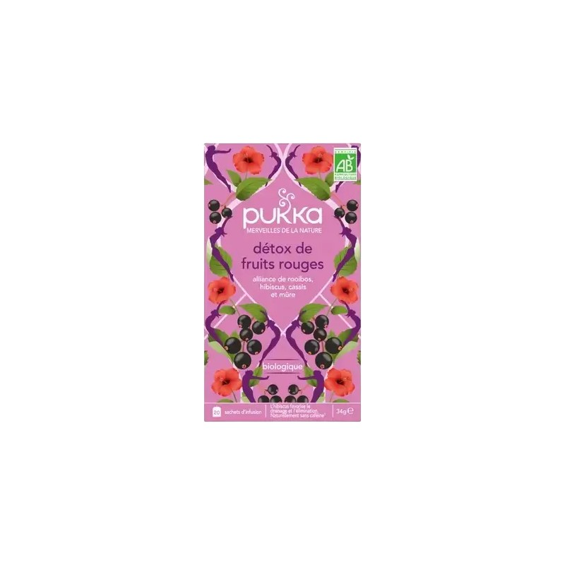 Infusion Détox Fruits Rouges bio Pukka Pukka  dans votre magasin bio en ligne Etiketbio.eu